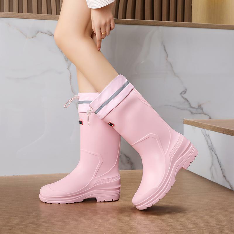 Botas de chuva de tubo curto TPE para mulheres, botas de chuva versáteis, antiderrapantes, moda Chelsea