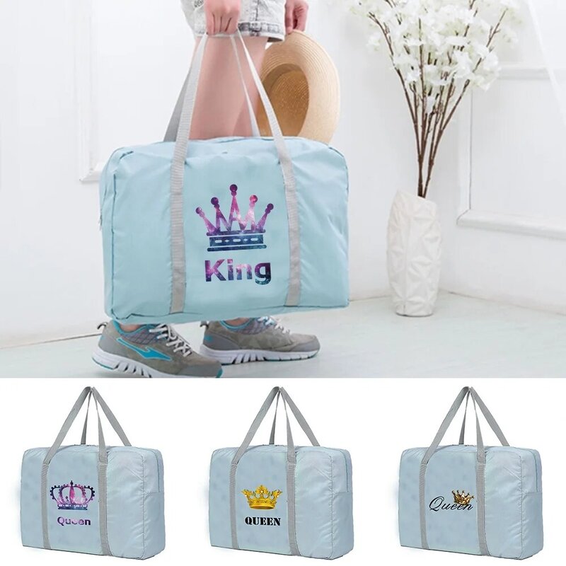 Unisex Travel Bags Organizers Large Capacity Weekend Bag King Pattern Clothes Storage Carry on Handbags Travel Accessories