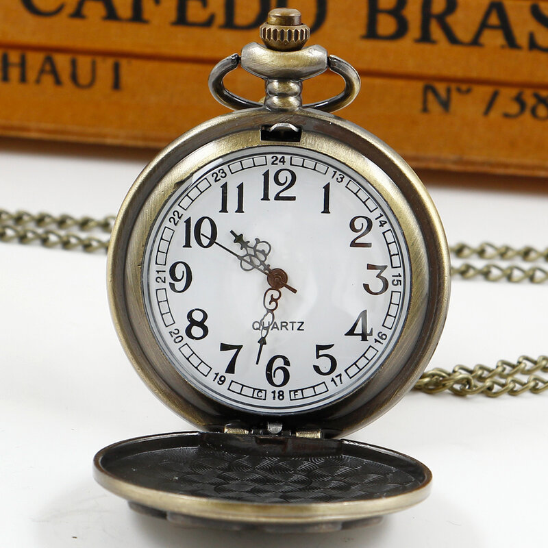 Modny symbol szkolny kwarcowy zegarek kieszonkowy naszyjnik damski prezent dla dzieci kieszonkowy reloj de bolsillo
