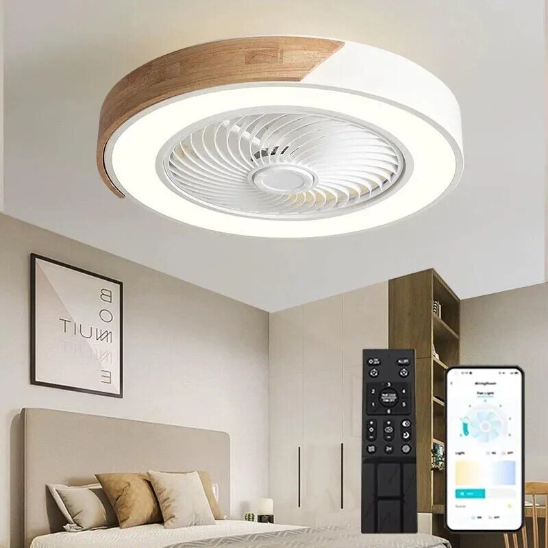 Ventilatore a LED lampada da soffitto per uso domestico moderna semplice camera da letto ristorante ventilatore da soffitto invisibile luce soggiorno tavolo da pranzo decorazione della stanza