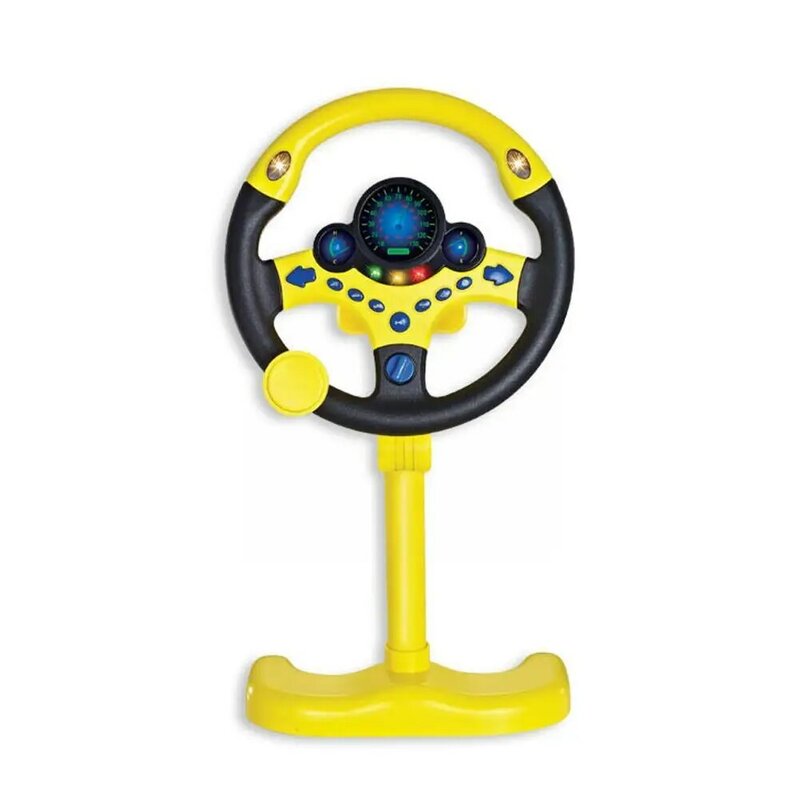 Volant de conduite électrique simulé pour enfants, jouet tridimensionnel, son de copilote, lumière portable, cadeau pour enfants, K6f0