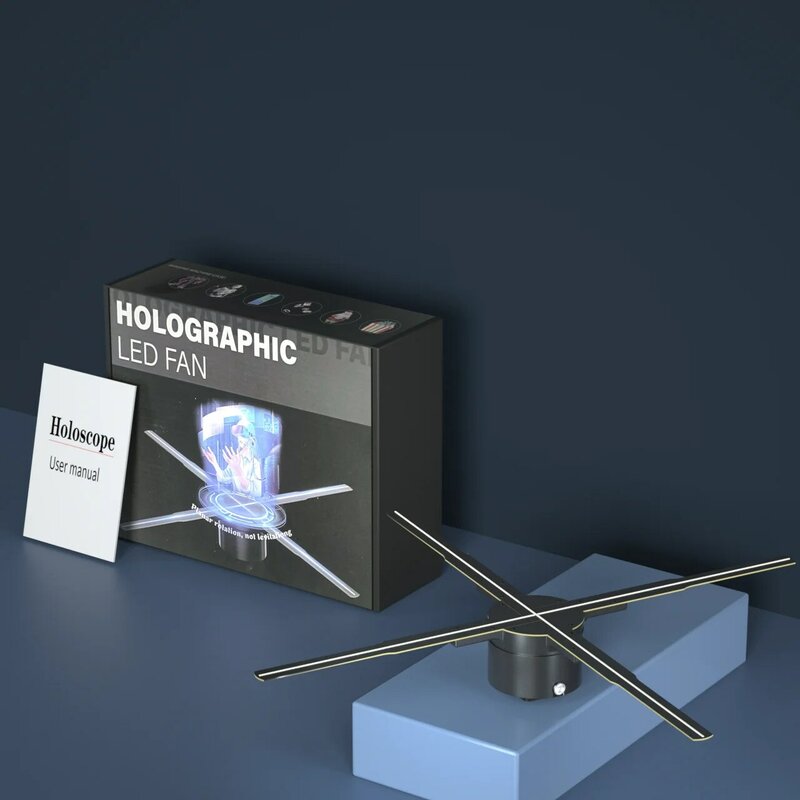 Ventilateur holographique WiFi, machine de publicité 3D, enseigne au néon LED, lecteur HD intelligent, prise en charge vidéo, image, logo, lumière holographique, 576, 50cm