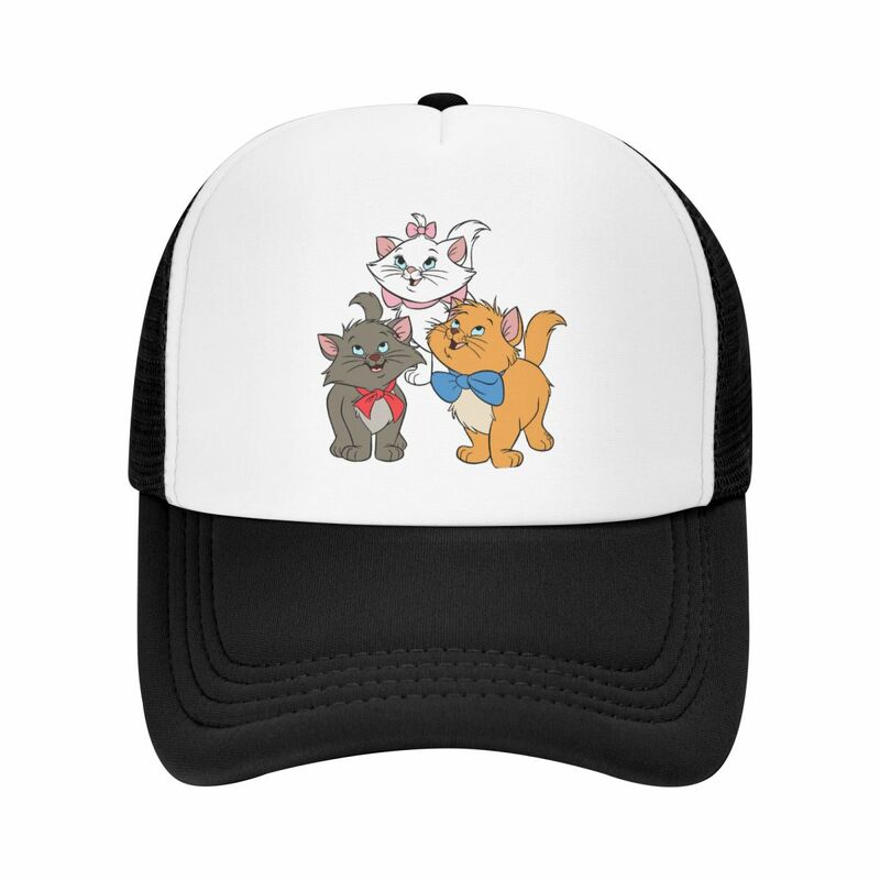 Topi bisbol Marie kucing lucu kustom topi Trucker bersirkulasi Pria Wanita topi luar ruangan
