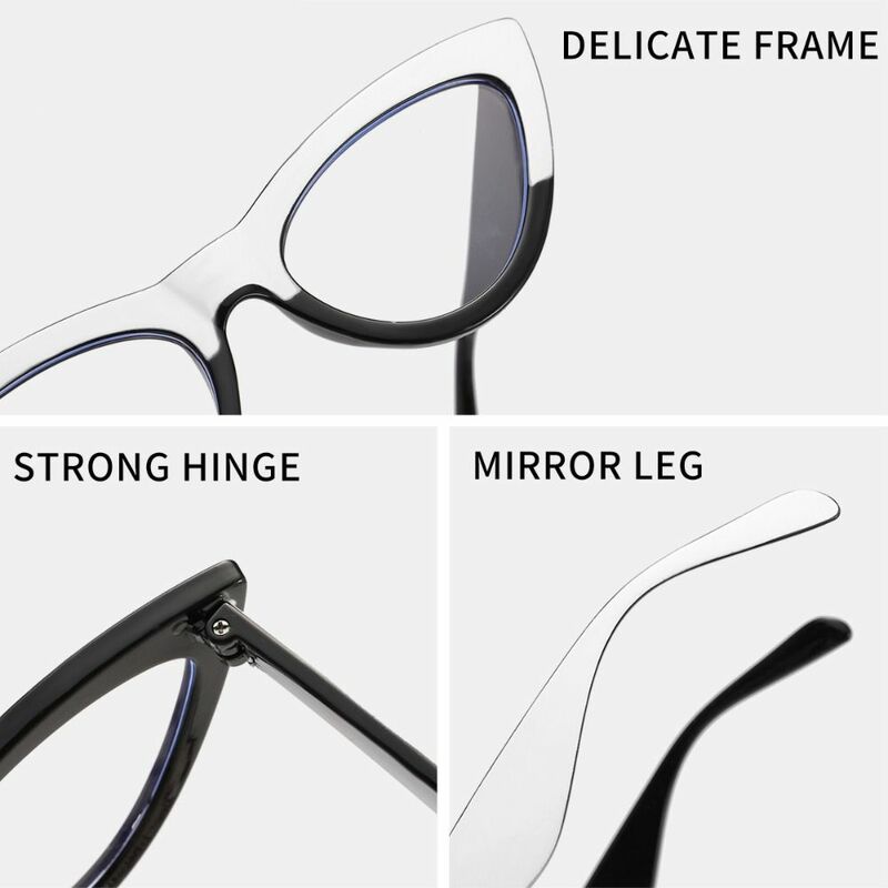 Plane Mirror Anti Blue Light Glasses Trendy New Without Degree Computer Glasses Frame Transparent Cat Eyes Eyewear Women Men