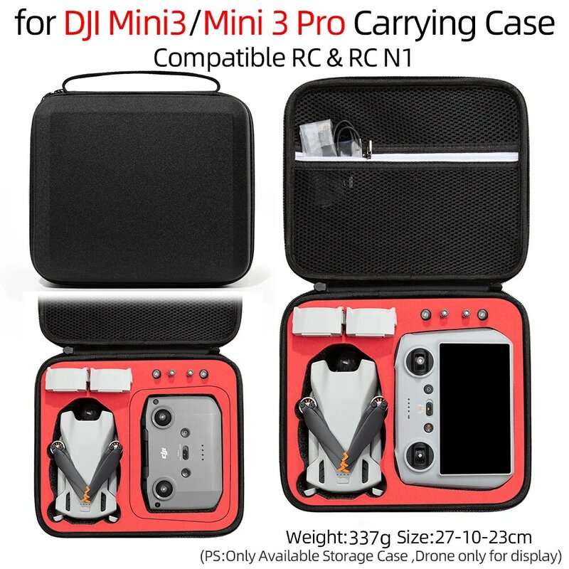 DJI Mini 3 Pro/Mini 3 용 휴대용 보관함, 드론 운반 케이스, DJI Mini 3 Pro/Mini 3 용 클러치 백 액세서리