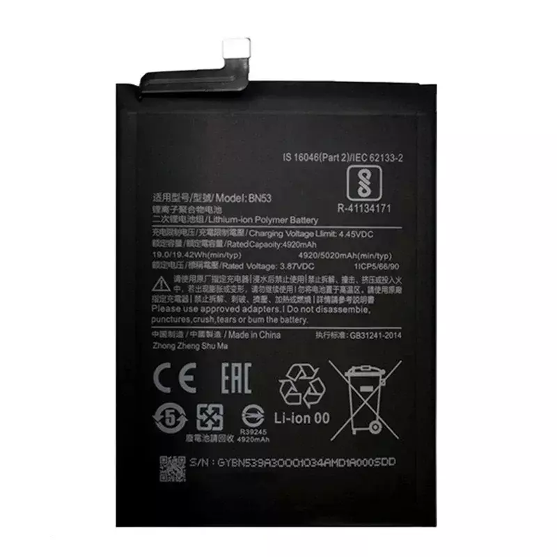 Batería de repuesto BN53 para Xiaomi Redmi note 9 Pro, 100% mAh, Original, herramientas gratuitas, novedad, 5020