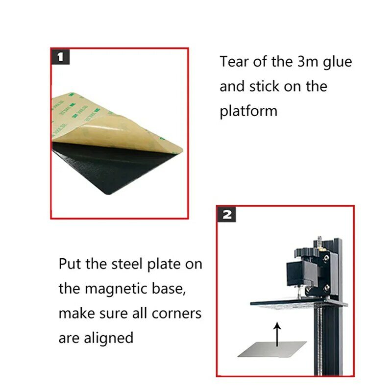 Blacha stalowa sprężyna z żywicy do krealności mag elastyczna płyta do zabudowy 228x12 8mm podstawa magnetyczna druk żywicy SLA/DLP UV