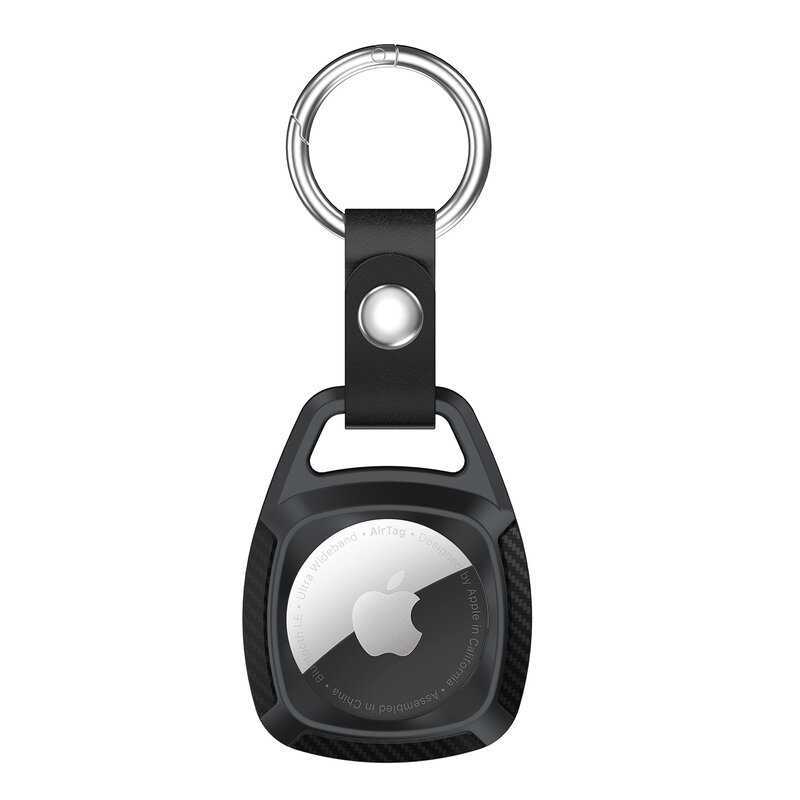 Apple Airtag用の半透明のキーリング,キーリング付き保護カバー