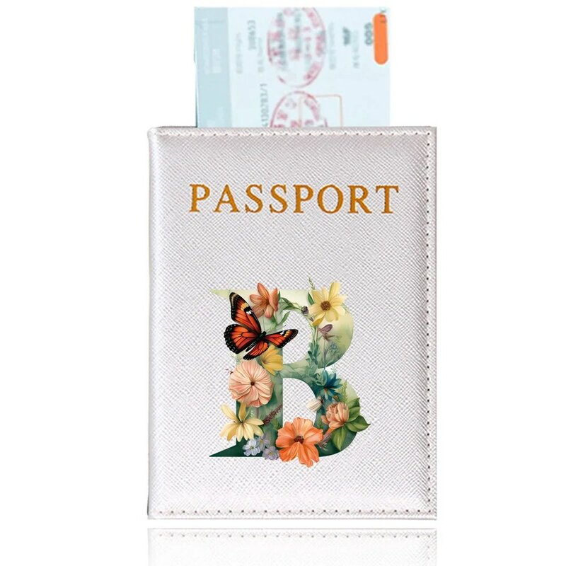 Custodia per passaporto copertine per passaporto viaggi Unisex porta passaporto custodia protettiva per passaporto da viaggio serie di lettere a farfalla