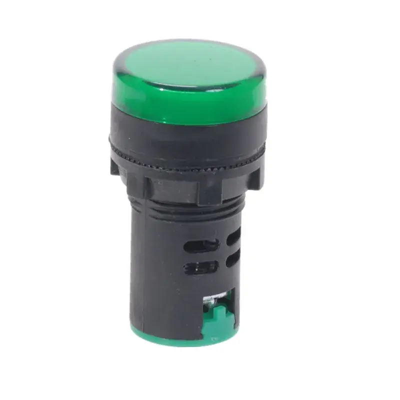Зеленая кнопка, 10 шт., 22 мм, светодиод для монтажа на панель индикатор питания, лампа пилотного сигнала, AD16-22 12 В, 24 В, 110 В, 220 В