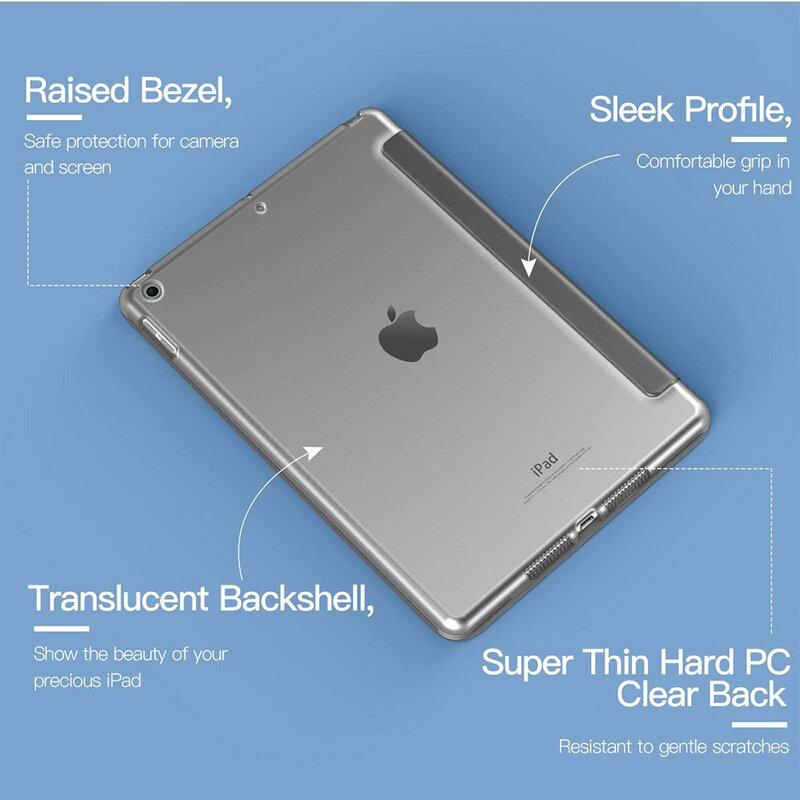 애플 아이패드 태블릿 케이스, 에어 2 9.7 2014 에어 2 A1566 A1567, 트라이폴드 마그네틱 PU 가죽 플립 코크, 자동 깨우기 및 수면 스마트 커버