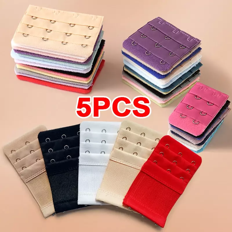 5Pcs Bra Extenders Bandjes Voor Vrouwen Verstelbare Gesp Nylon Elastische Bra Uitbreiding Strap Haken Clip Ondergoed Accessoires