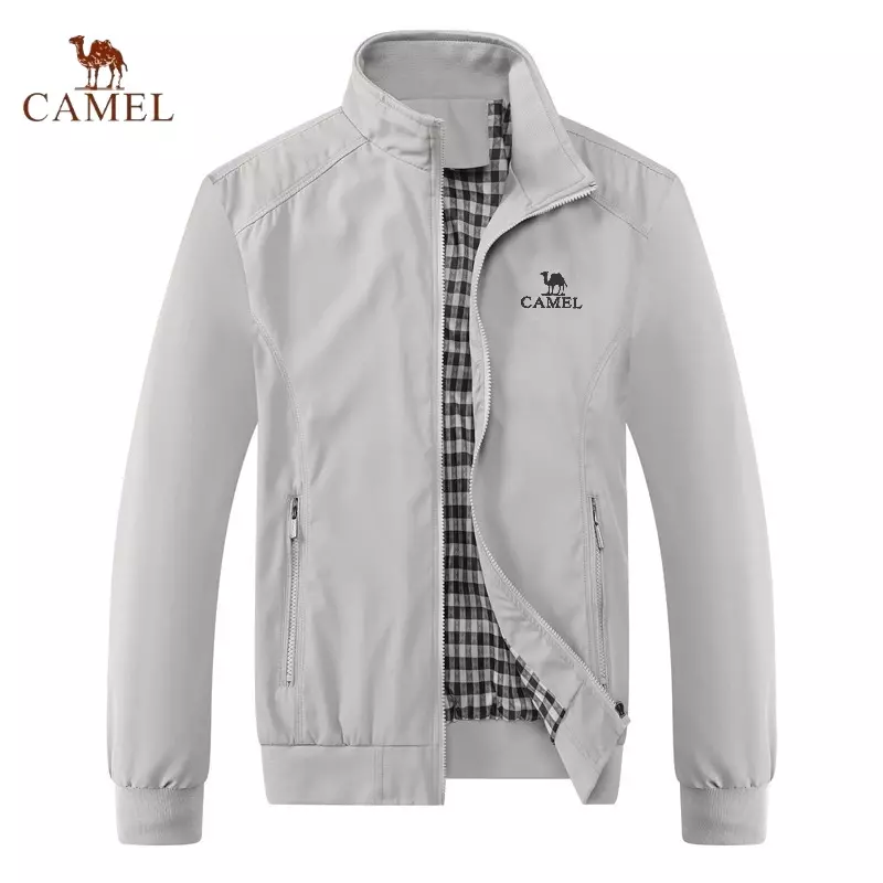 Men's embroidered CAMEL high-quality jacket, bomb jacket, monochrome, slim fit, casual and fashionable, spring and autumn, M-6XL