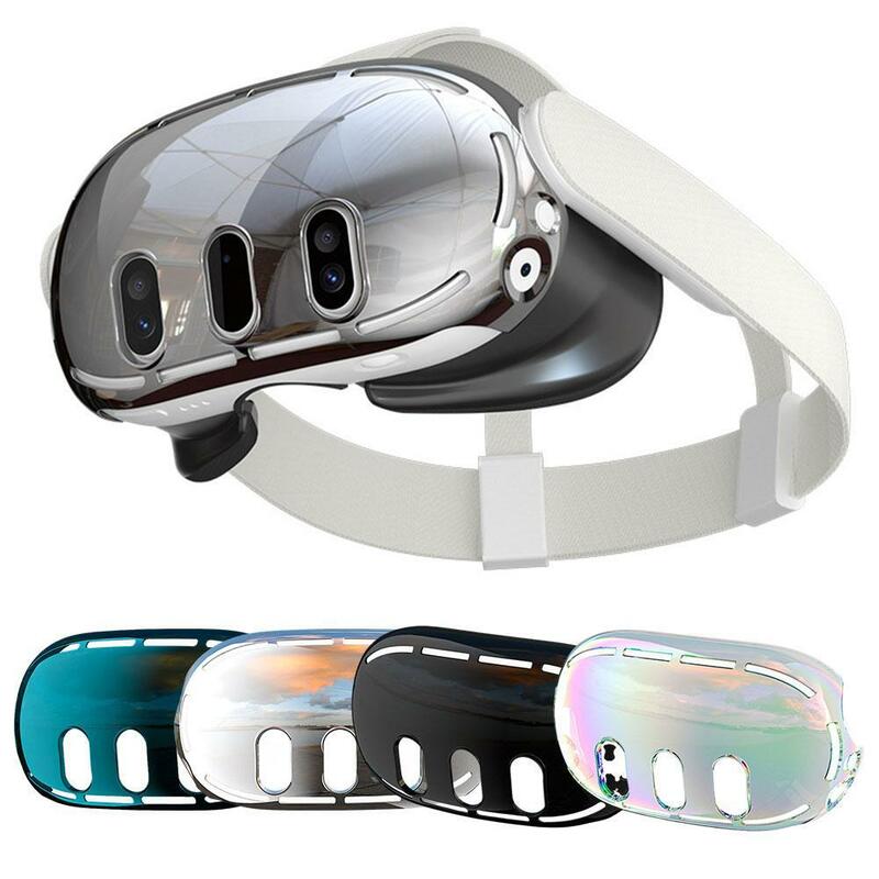 Casing pelindung berlapis elektro untuk Meta Quest 3 Headset VR casing pelindung antigores kulit kacamata untuk ocular Quest 3