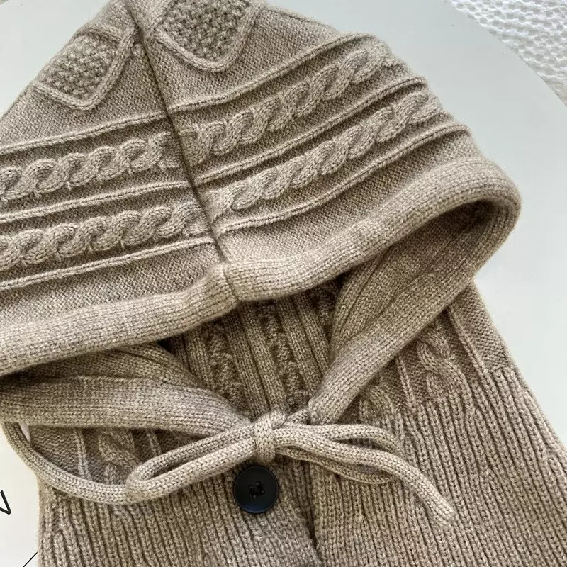 Conjunto de gorro y guante de invierno coreano para mujer, gorros cálidos, chal de imitación de Cachemira, bufanda suave de punto, jersey de dedo dividido