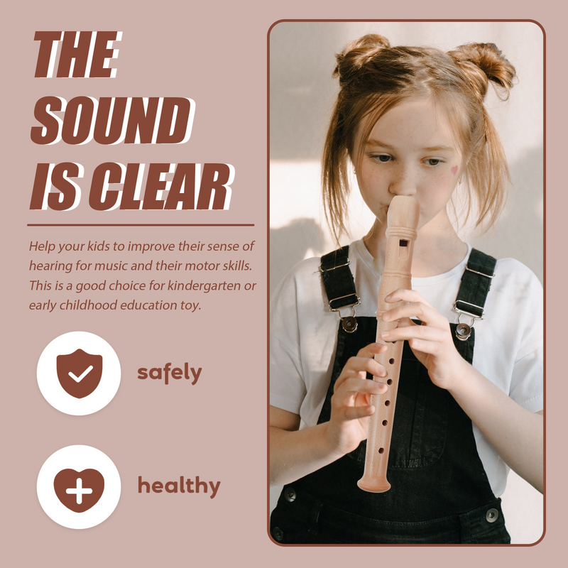 Recorder Toy Kids Clarinet Wear Resistant Convenient Wooden Flute Clarinet 6-hole Clarinet Soprano Recorder for Home School