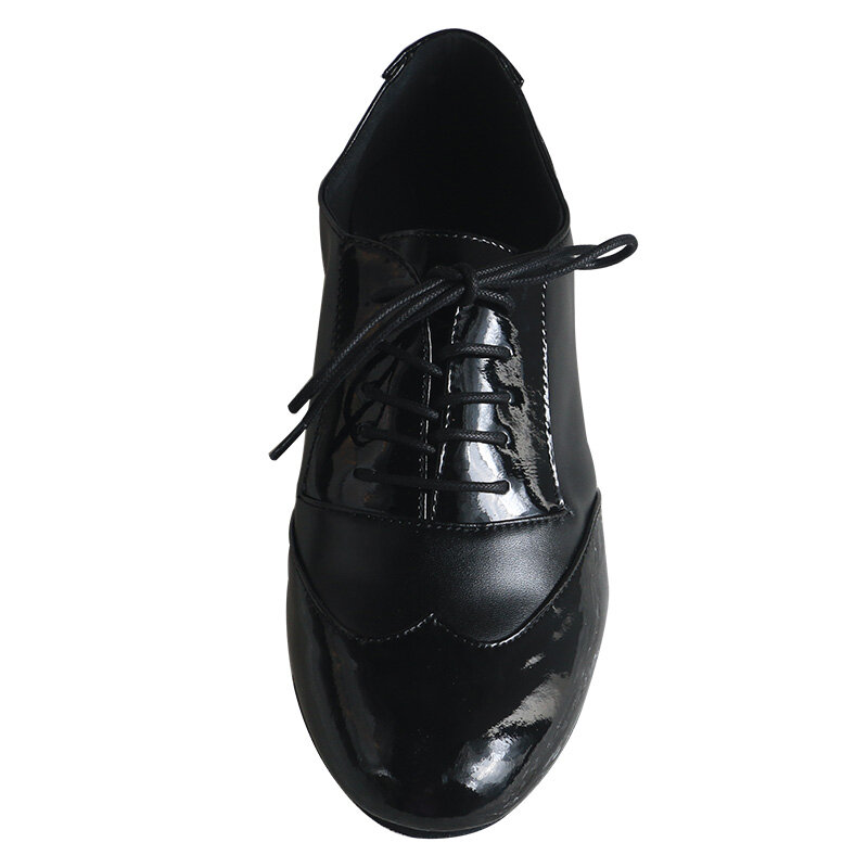 Zapatos de baile de Salsa latina personalizados para hombre, zapatos de cuero negro, tacón de 2CM, envío directo