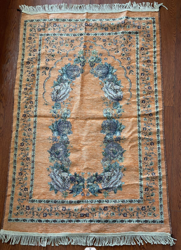 Arabic Prayer Rug Thin Carpet Flower Carpets Rugs living Room Decoration Home Accessories Chenille Fabric Bedroom Decor Muslim