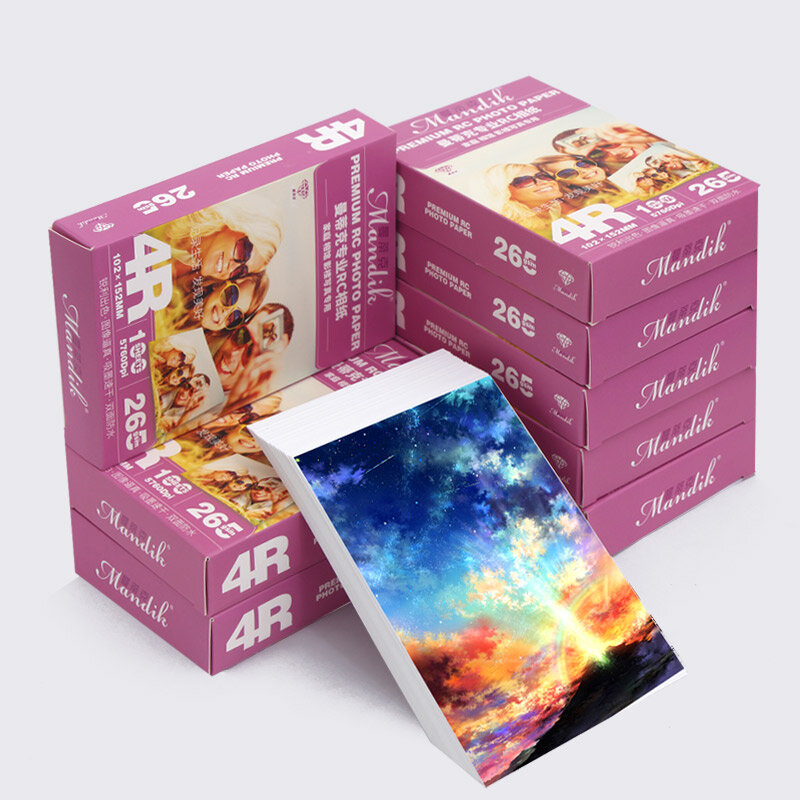 265g Waterproof RC 4R Photo Paper Glossy/Satin/Rough Matte/Silky Four Types Of Surface For Pigment Ink Printers