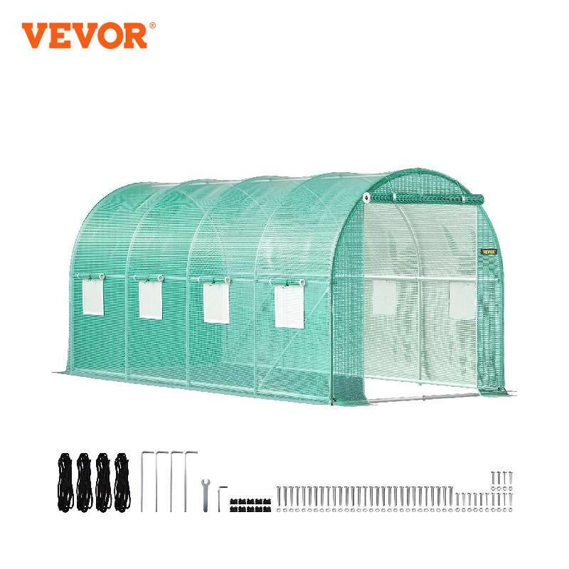 VEVOR 워크 인 터널 온실 프레임 및 방수 커버, 온실 및 콜드 프레임, 15x7x7x10x7, 20x7, 12x7x7 피트