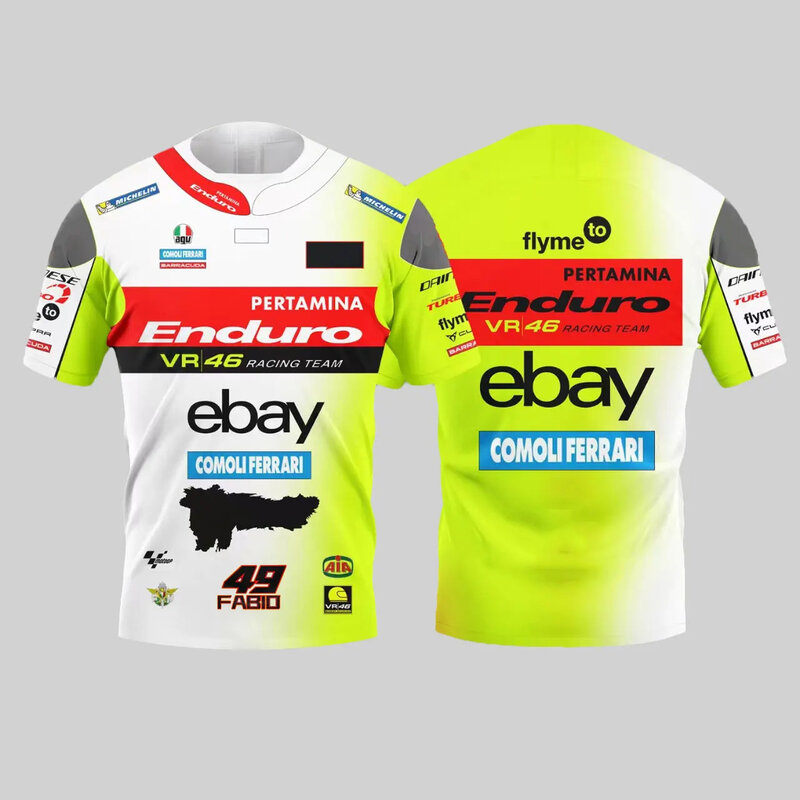 2024 3D Printed Pattern MotorcycleCompetition BlUE summer Men'sBreathable T-shirt GRESSlNl RacingEnthusiast T-shirt