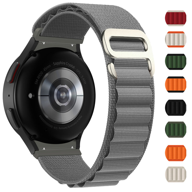Alpine Loop para Samsung Galaxy Watch, Watch 6, 5 Pro, 4, 44mm, 40mm, Band Sport, G-Hook, Nylon, Sem Pulseira Gap, Watch6 Classic, 43mm, 47 milímetros