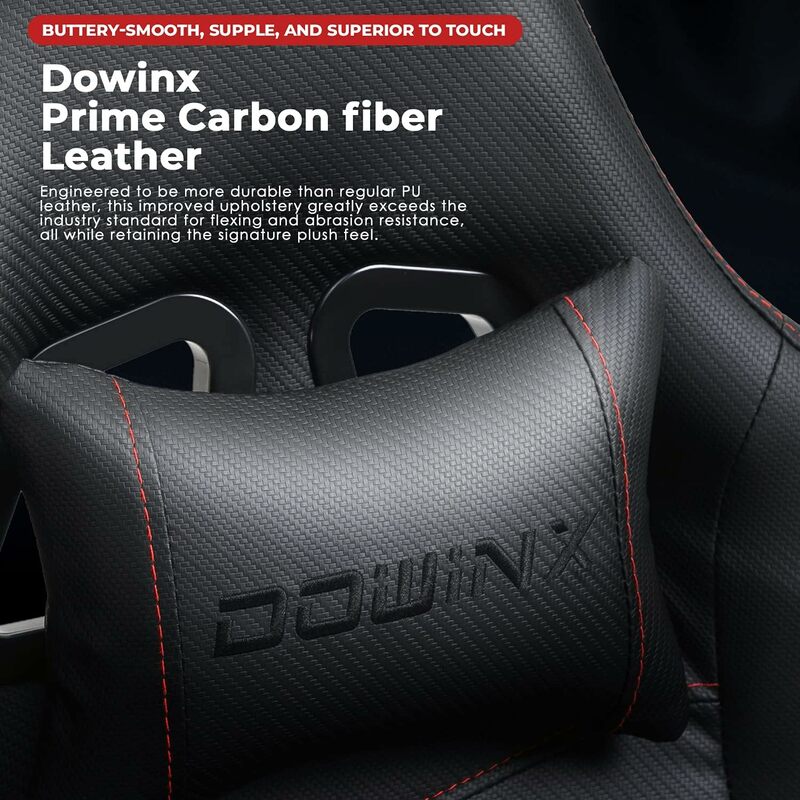 Dowinx-Silla de PC para juegos/oficina, soporte Lumbar de masaje, Estilo Vintage, cuero PU, espalda alta, giratoria ajustable