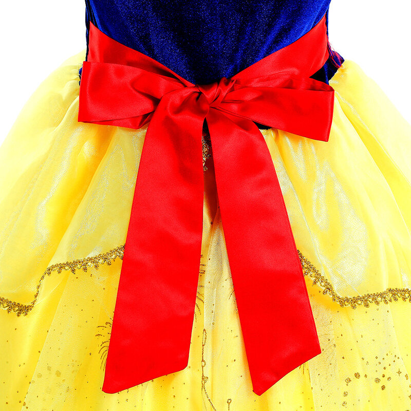 Vestido de princesa para niñas, traje de Blancanieves con capa para carnaval, Halloween, fiesta, cumpleaños, Deluxe