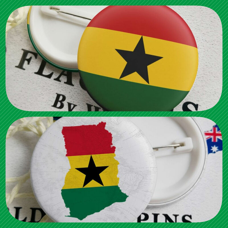 Flaga Ghana Ghanaian na mapie godło narodowe broszki przypinki na klapę