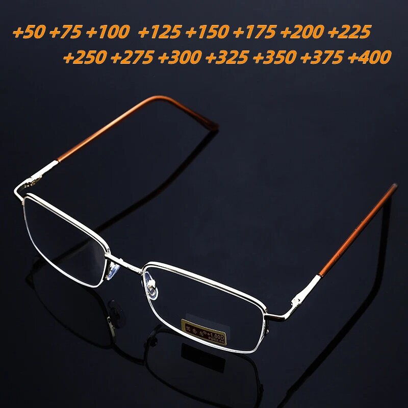 Lunettes de lecture en verre pour hommes, lunettes presbytes unisexes, 0,5, 0.75, 1.0, 1.25, 1.5, 2.0, 2.25, 2.5, 2.75, 3.0, 3.25, 3.5, 3.75, 4.0, 4.5, 5.0