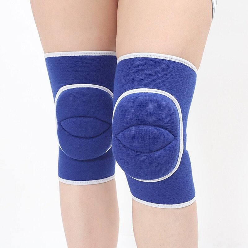 Deker lutut elastis anti selip pria, aksesori pelindung lutut, tebal, anti-selip, penopang lutut, olahraga, bantalan lutut, tari, lengan lutut
