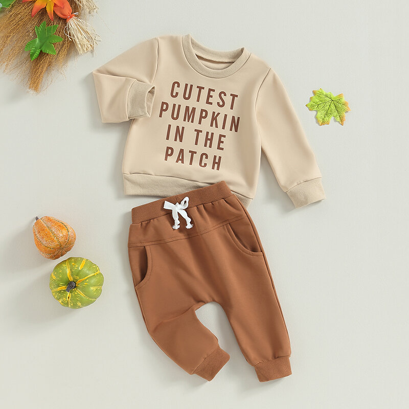 Kleinkind Baby Halloween Outfit Langarm Ghost Pumpkin Sweatshirt Tops elastische Hose 2 Stück Herbst Winterkleid ung