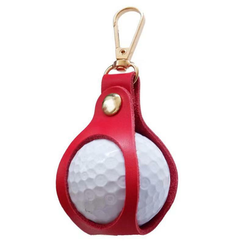 Tas gantung pinggang Golf kulit pemegang bola Golf tas penyimpanan pinggang kecil portabel kantong pembawa bola tunggal untuk perlengkapan Golf