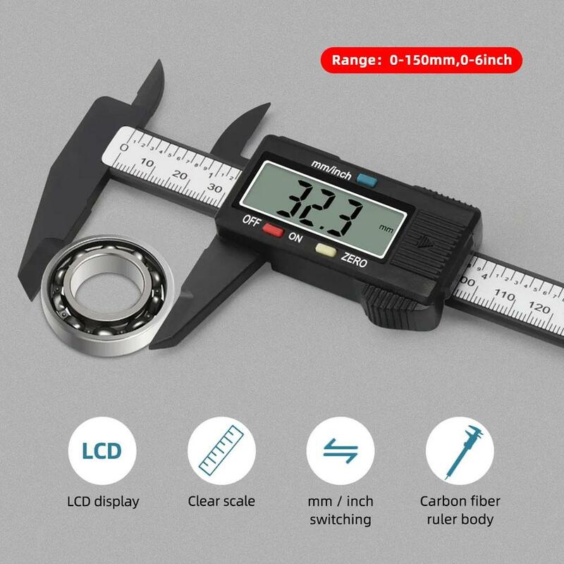 Digital Electronic Vernier Caliper 150mm Tattoo Eyebrow Ruler Measuring Tool LCD Microblading Micrometer Measurement Means