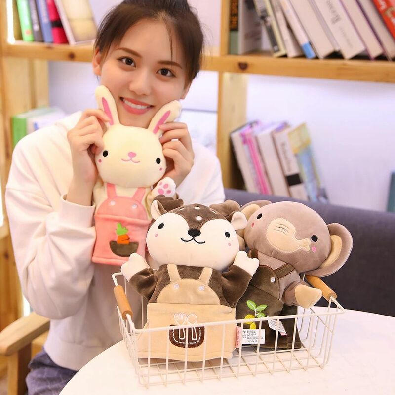 Miękkie zabawki dla dzieci owiec kreskówka słoń zwierząt marionetka pokaz dzieci prezenty pluszowe zabawki pluszowe zabawki pacynka pluszowa lalka