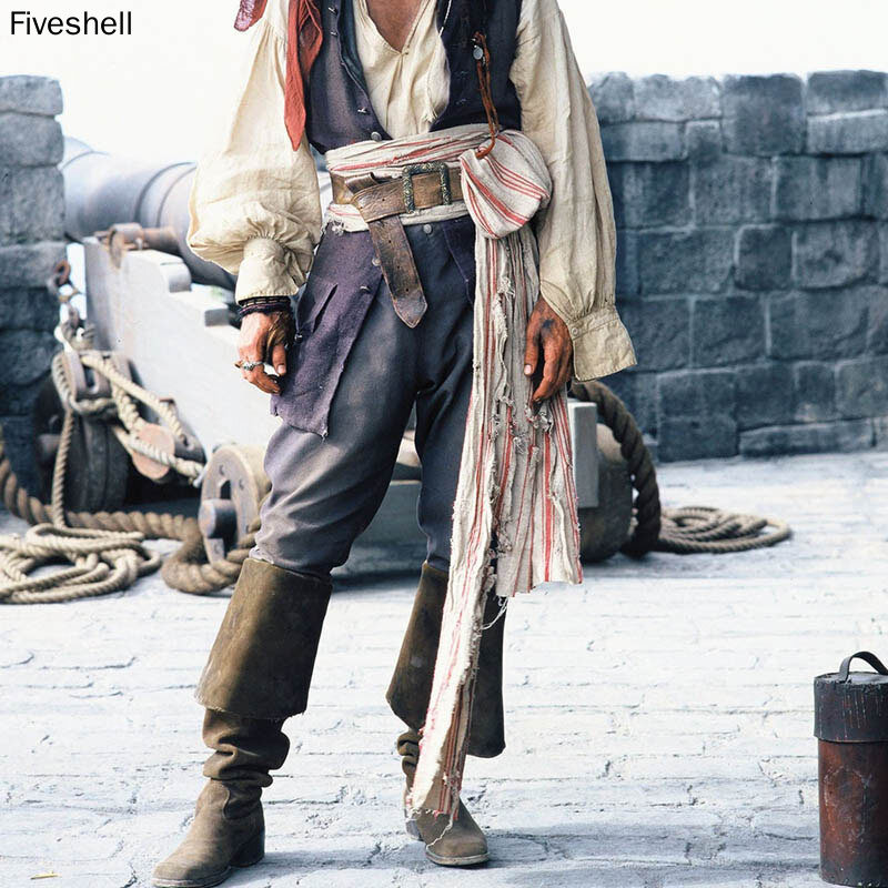 Sepatu Bot Kulit Abad Pertengahan Jack Sparrow Renaissance Sepatu Setengah Haddock Alas Kaki Larp Bajak Laut Prajurit Antik Jackboot untuk Pria Dewasa