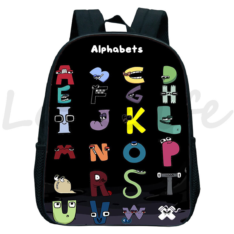 Desenhos animados jogo alfabeto lore sacos de escola crianças mochila à prova dsmall água pequeno jardim de infância mochilas meninos meninas saco anime