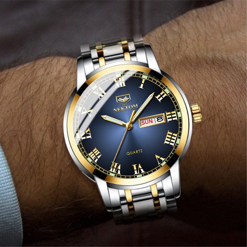 Man Top Brand New Paar Horloges Voor Liefhebbers Luxe Fashion Rvs Quartz Horloges Voor Mannen En Vrouwen Waterdichte