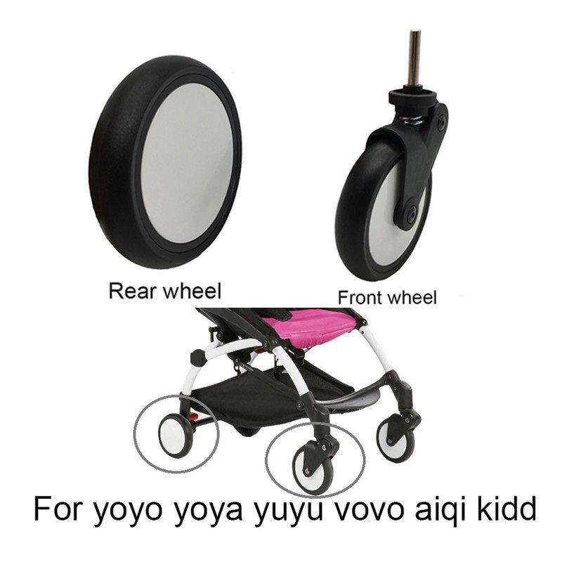 COLU KID® Stroller Replacement Rubber Wheels Front and Rear Wheel Stroller Accessories Compatible With Babyzen YOYO YOYA