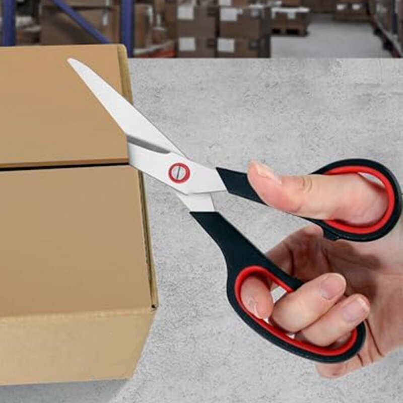6Piece Scissors For Office Stainless Steel Multipurpose Scissors Sharp Durable Comfort-Grip Handle, Suitable