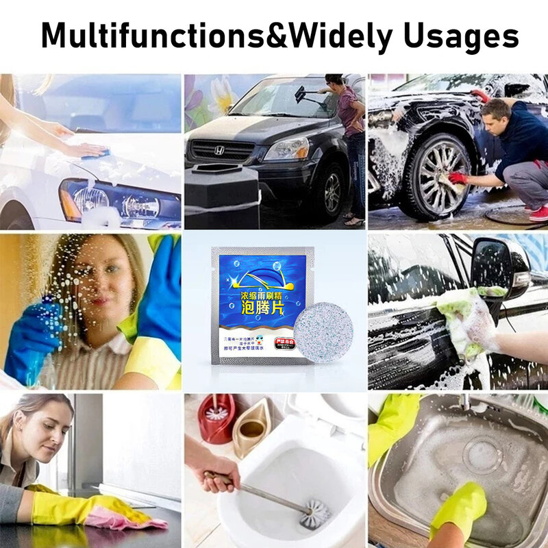 Pembersih kaca depan mobil, 20/60 buah pembersih kaca mobil Effervescent Tablet air padat pembersih Universal Aksesori Mobil semprot pembersih
