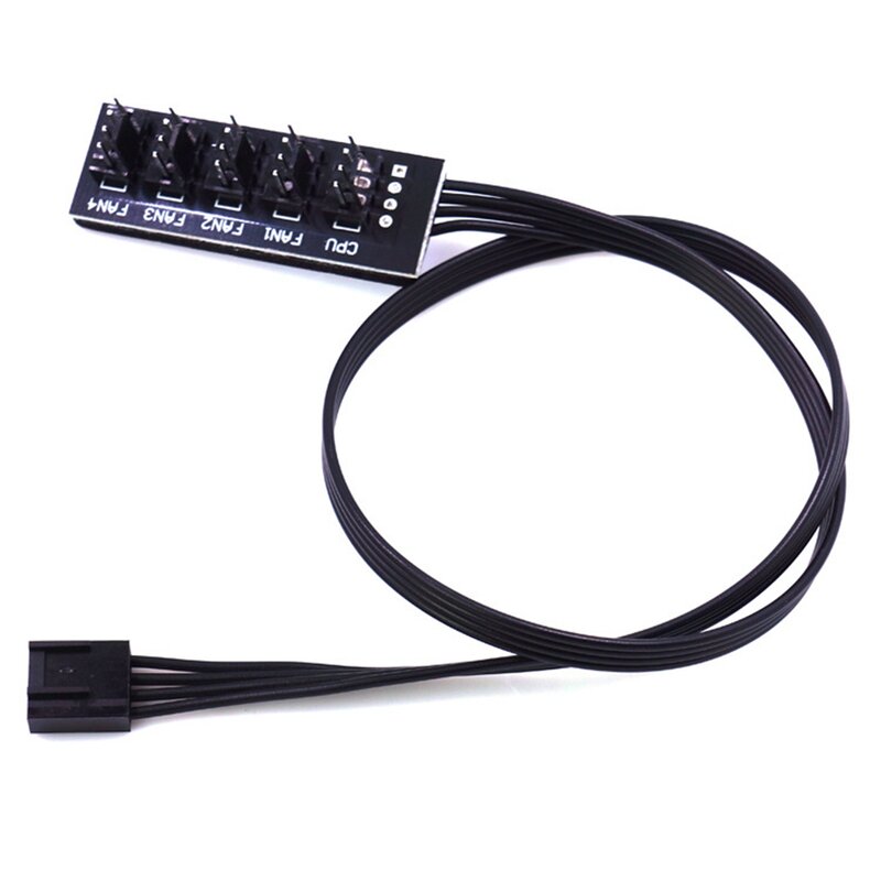 Sarung adaptor kabel ekstensi pendingin Chasis, 40cm 1 sampai 5 4-Pin Molex TX4 PWM kipas CPU HUB Splitter PC