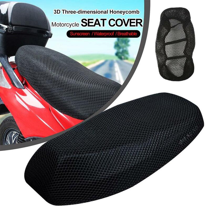 Sarung sadel sepeda motor 3D bantalan Anti selip, sarung kursi sepeda listrik, sarung jaring dengan bantalan antilembap musim panas