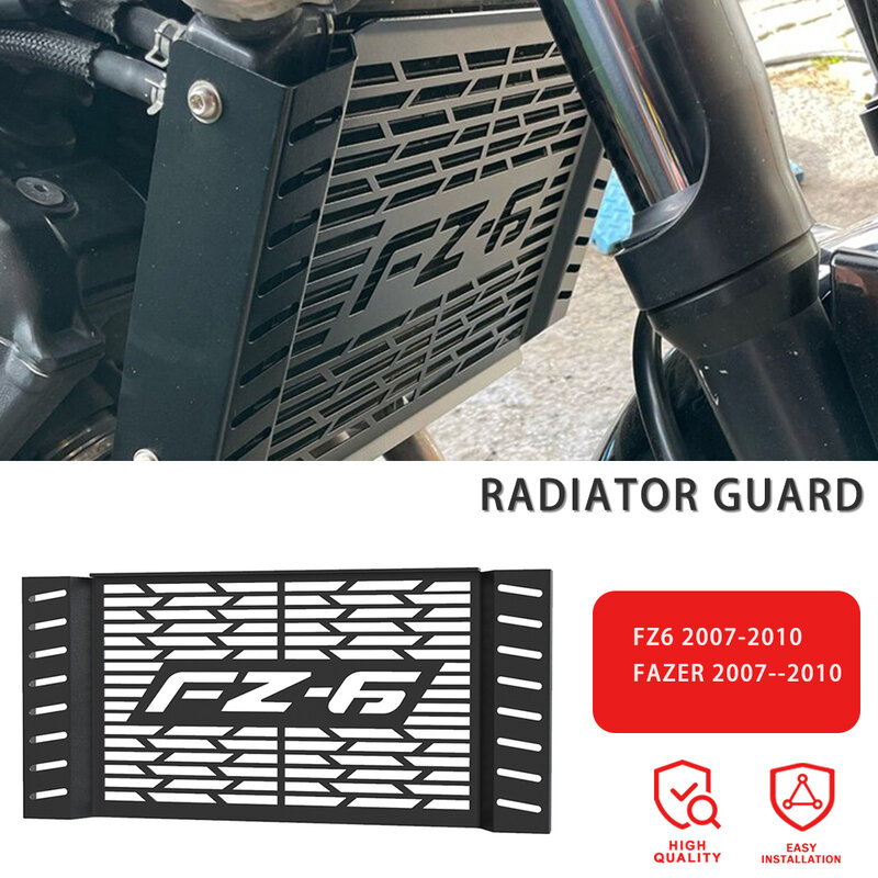Protector de rejilla para radiador de motocicleta, cubierta protectora de tanque de agua para Yamaha FZ 6, FZ-6 FAZER, 2010, 2009, 2008, 2007