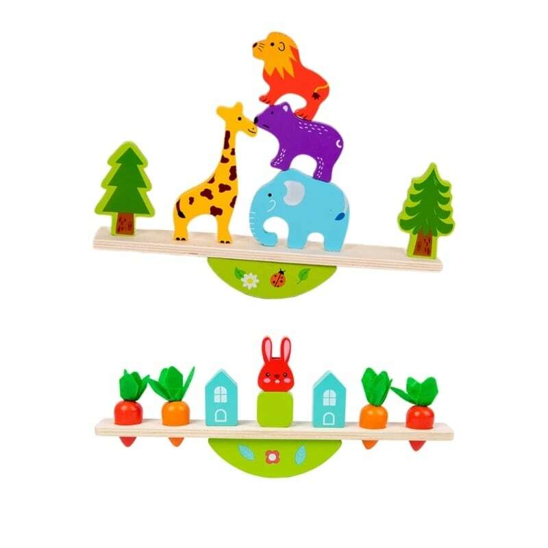 Brinquedo bloco empilhamento animais desenho animado para treinamento equilíbrio infantil brinquedo dropship