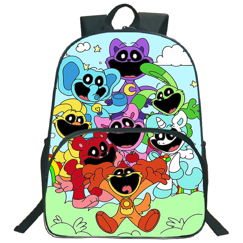Large Capacity Backpacks Smiling Critters Print School Bag for Boys Girls Lightweight Travel Backpack Teenager Laptop Schoolbag