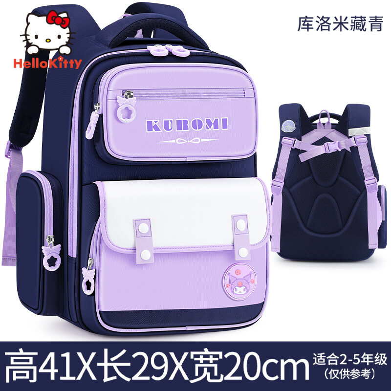 Школьный ранец Sanrio для мальчиков и девочек, легкий вместительный рюкзак с милым мультяшным рисунком для защиты позвоночника