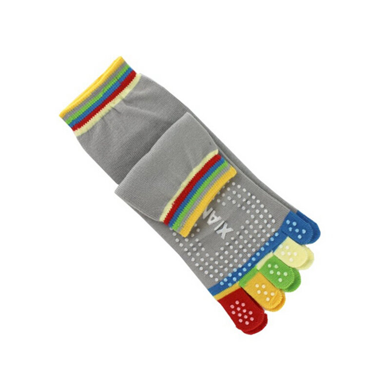 Calcetines de algodón antideslizantes para mujer, medias de Yoga con cinco dedos, coloridos y duraderos, 1 par