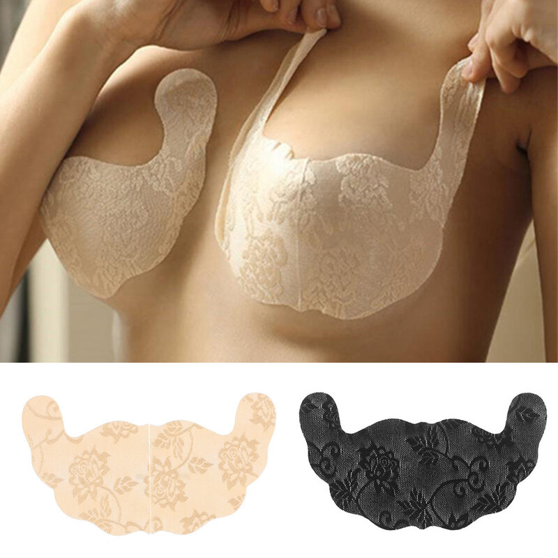 Women Self Adhesive Bra Strapless Invisible Breast Lift Tape Lace Stick Gel U Shape Bra Pads Plus Size Push Up Stickers bxt02