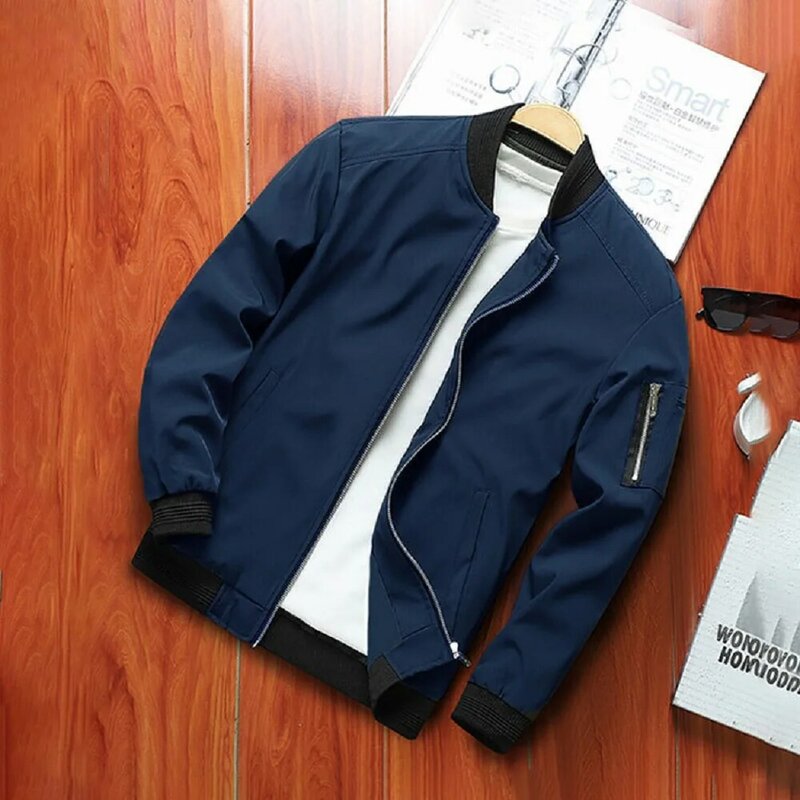 Mens Jackets Windbreaker Coat Business Jacket Casual Male Social Outerwear Stand Collar Baseball Wear Autumn Winter Streetwear